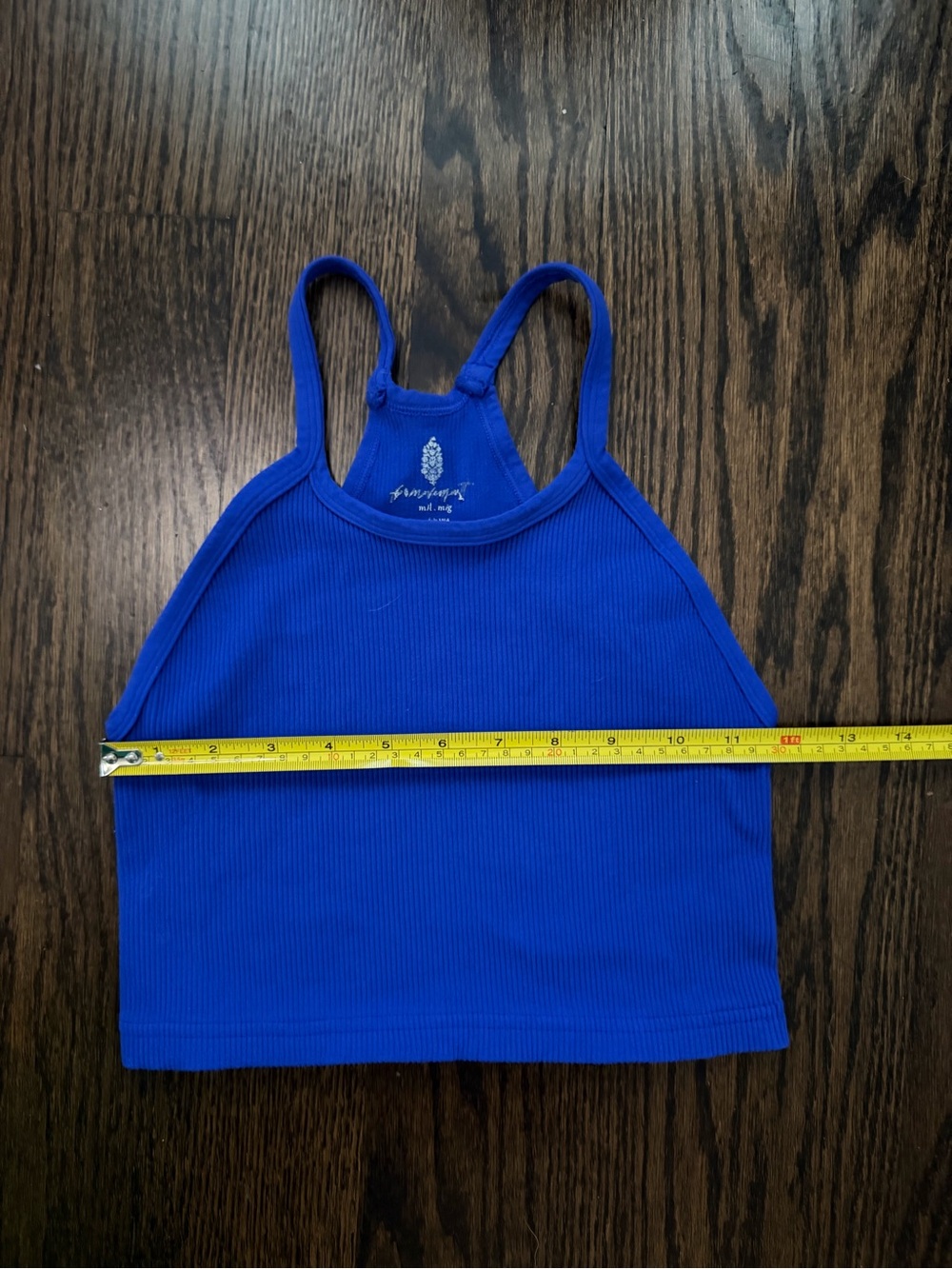 FP Movement Blue Ribbed Crop Tank - Picture 8 of 11
